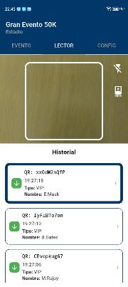 Pestaña Lector de QR en App QRACCESO online Pestaña Lector de QR en App QRACCESO online